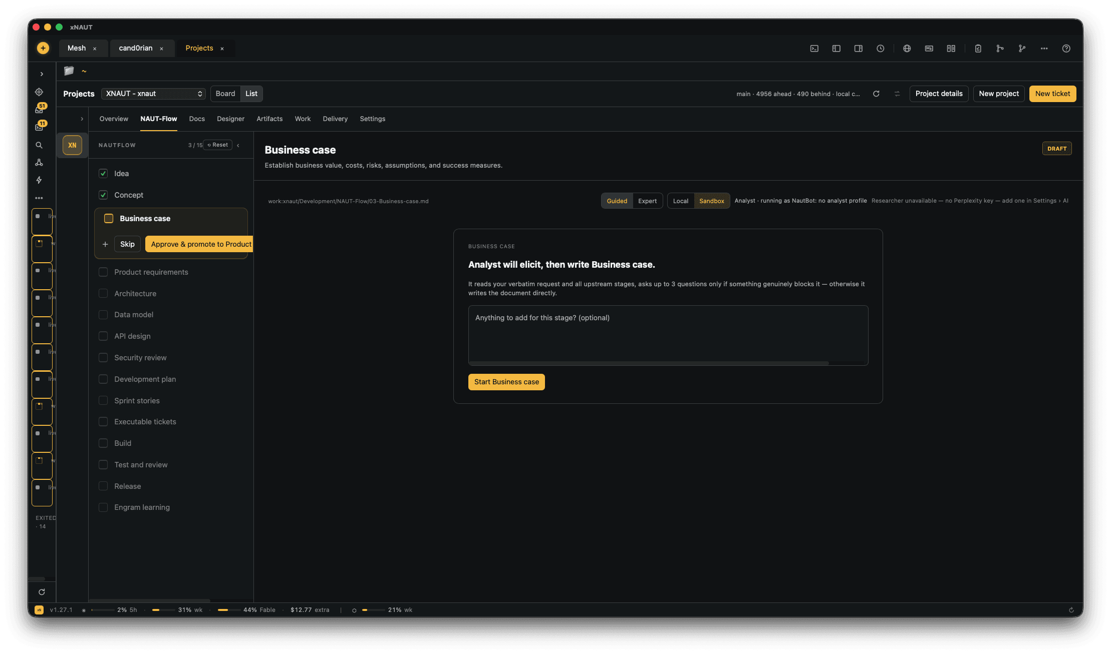 Develop an idea with NautFlow