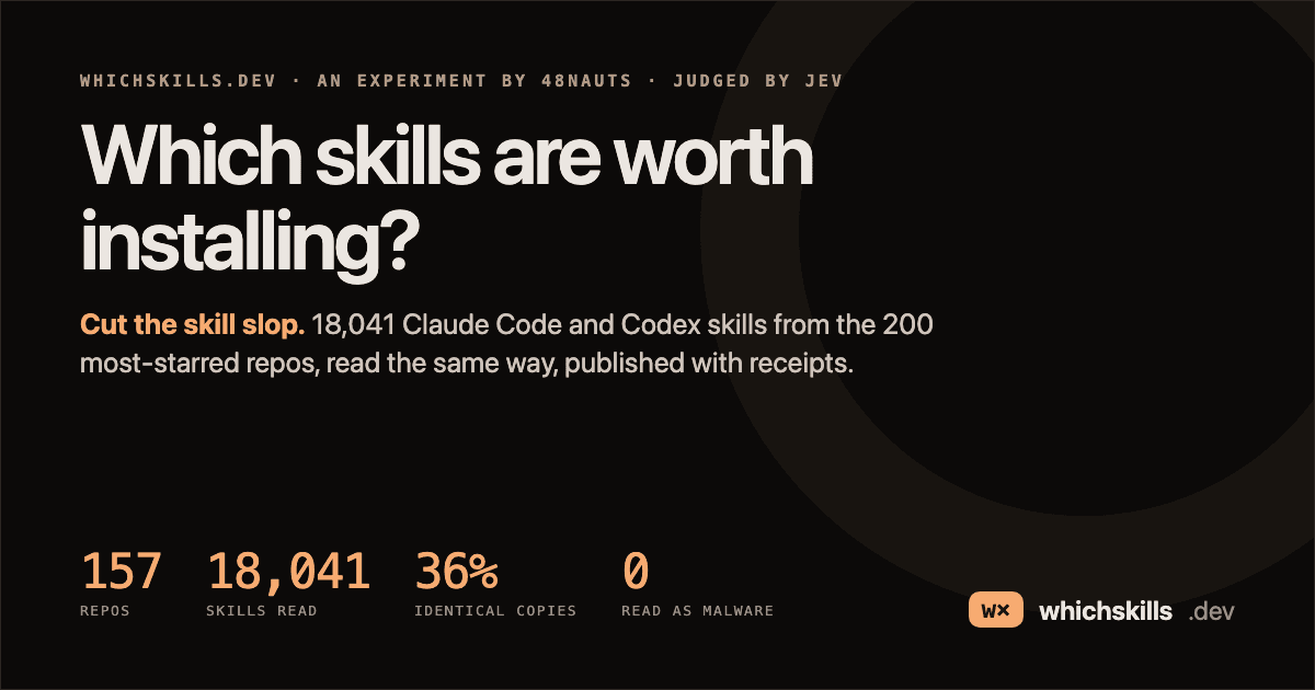 WhichSkills: which AI agent skills are worth installing?
